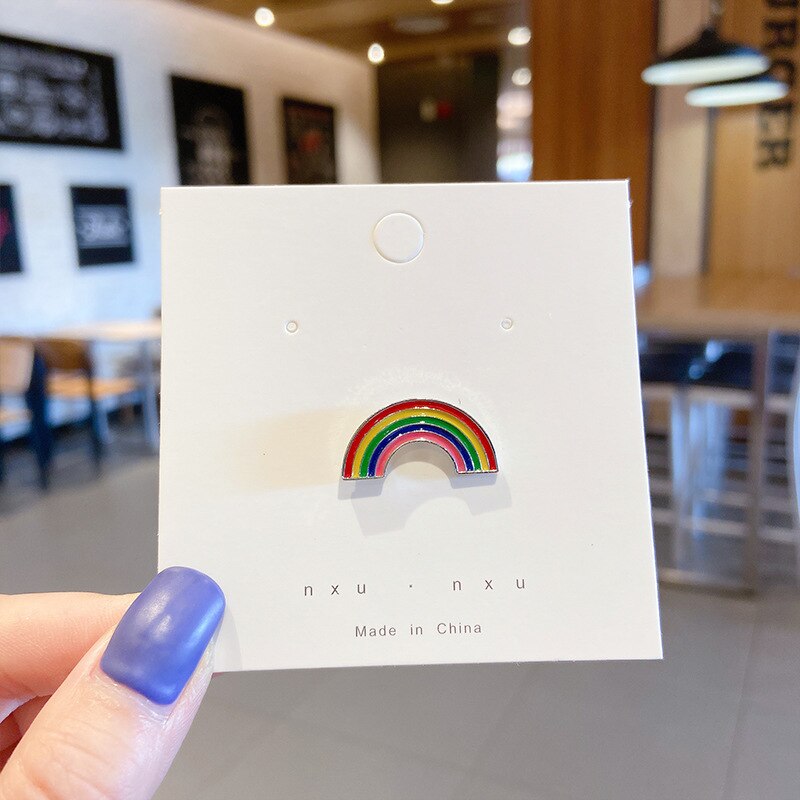 Fashion Rainbow Enamel Pin Cartoon Cute Fruits Food Animal Astronaut Brooches Lapel Badge Bag Jewelry Gift for Friends Wholesale
