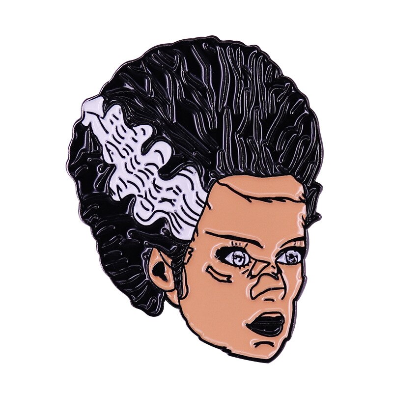 Frankenstein's Bride Brooch Sci-Fi Horror Movie Inspiration Badge