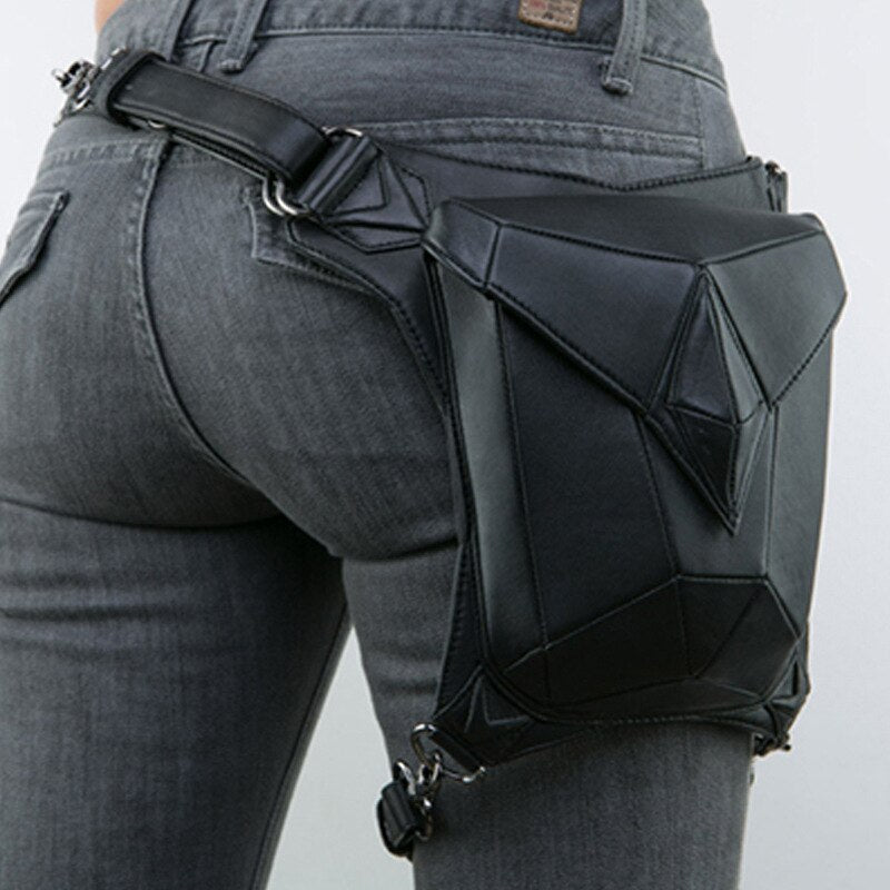 Ladies Pockets Retro Messenger Bag Punk Mujer Femme Women Shoulder Bag Men Hombre Womens High Quality PU Leather Travel Leg Bag