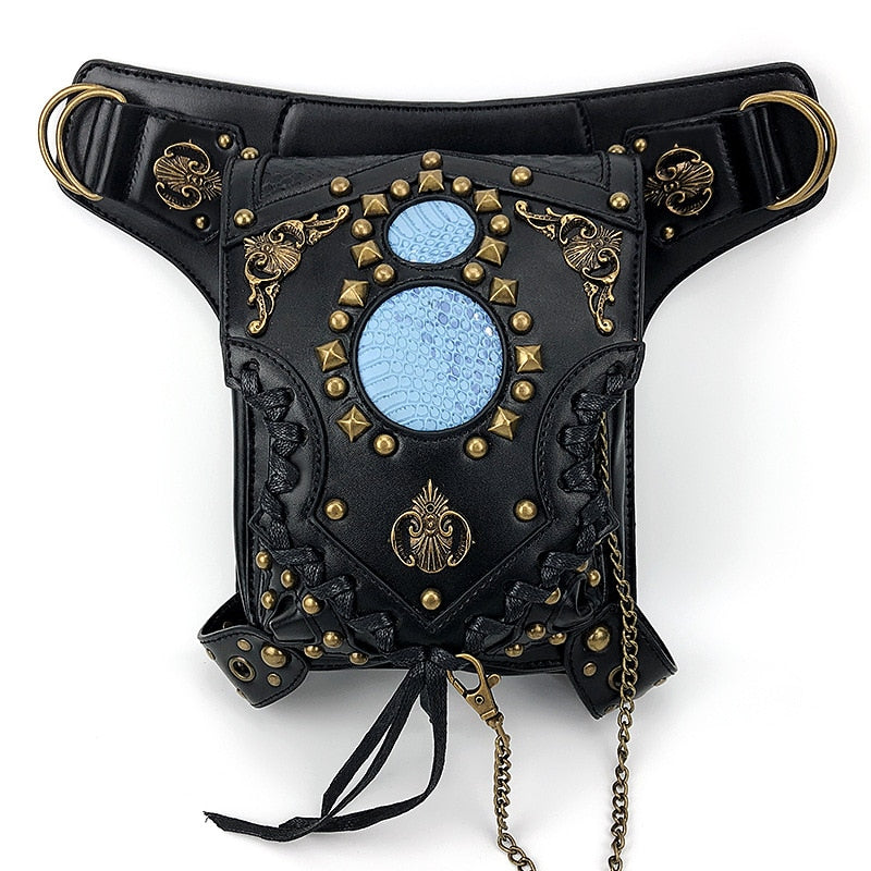 Lady Pockets Waistbag Messenger Bag Unisex Punk Mujer Femme Women Hiking Waist Bag Men's High Quality PU Leather Travel Leg Bag