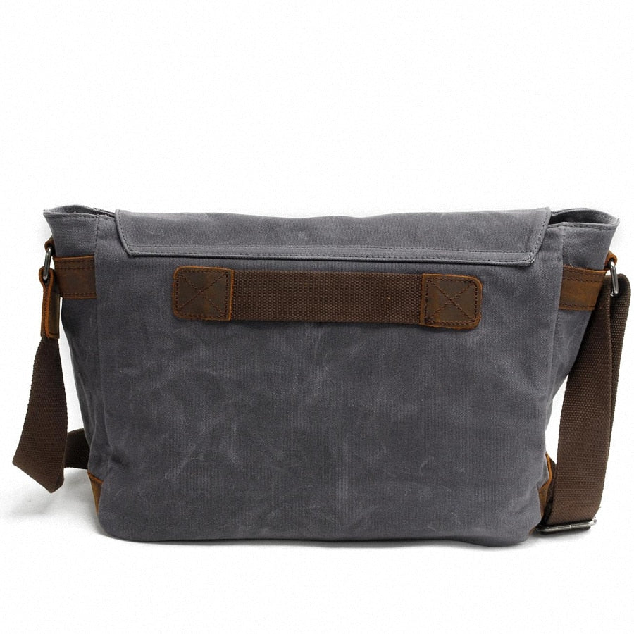 Fashion military Canvas Leather Men shoulder bag Crossbody Bag Men messenger bag
