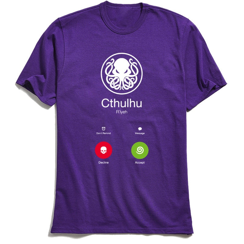 CALL OF CTHULHU T-shirt Novelty Designer T Shirt For Men 100% Cotton Tshirt Funny Summer Geek Tops Swag Steampunk Octopus Tees