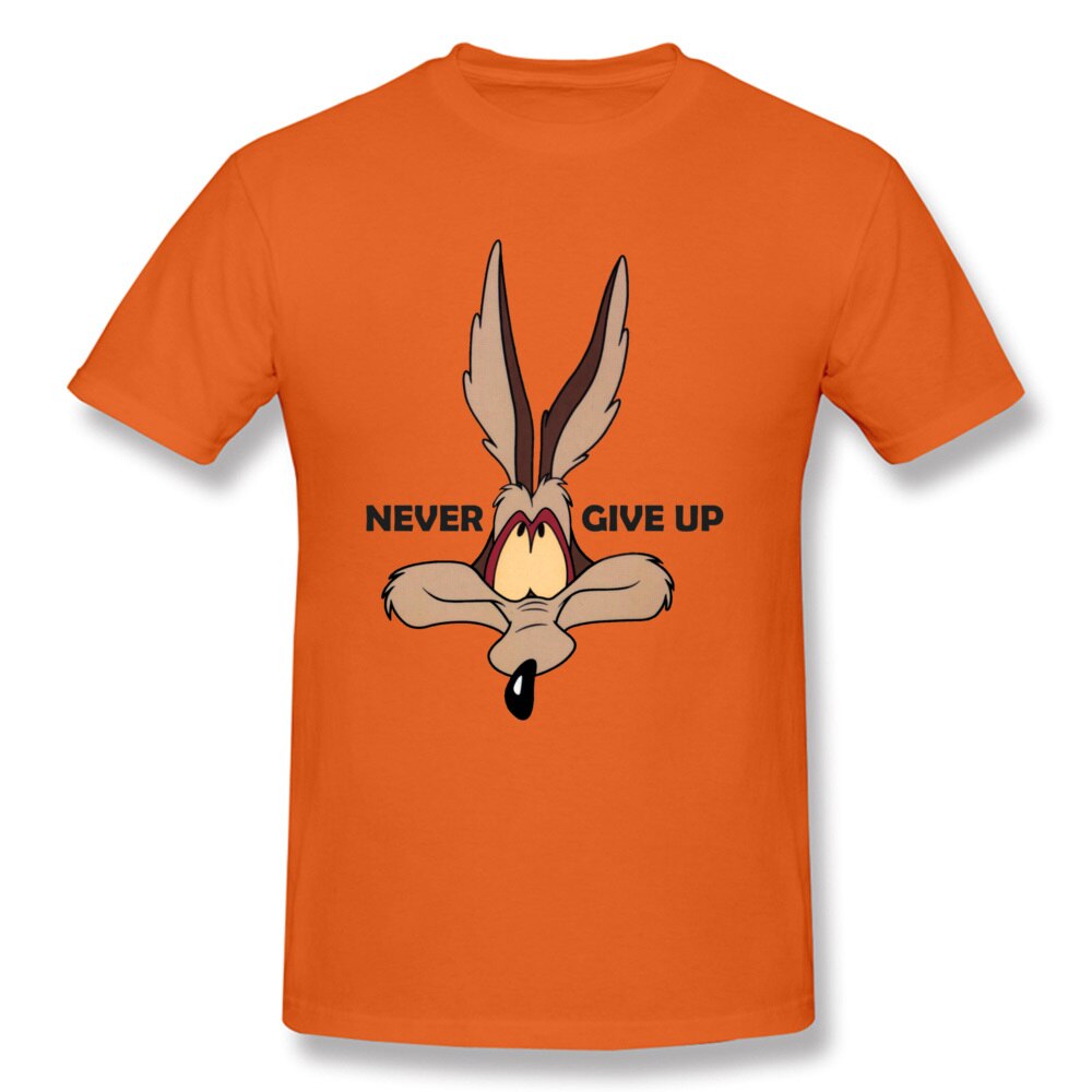 Fox Tops Wolf Tees Men Green Tshirt Coyote Never Give Up Funny T Shirt Latest Cartoon Print T-shirts Cotton Team Clothes Custom