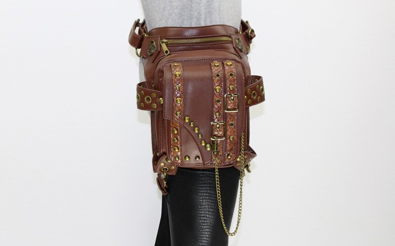 Ladies Pockets Retro Messenger Bag Punk Mujer Femme Women Shoulder Bag Men Hombre Womens High Quality PU Leather Travel Leg Bag