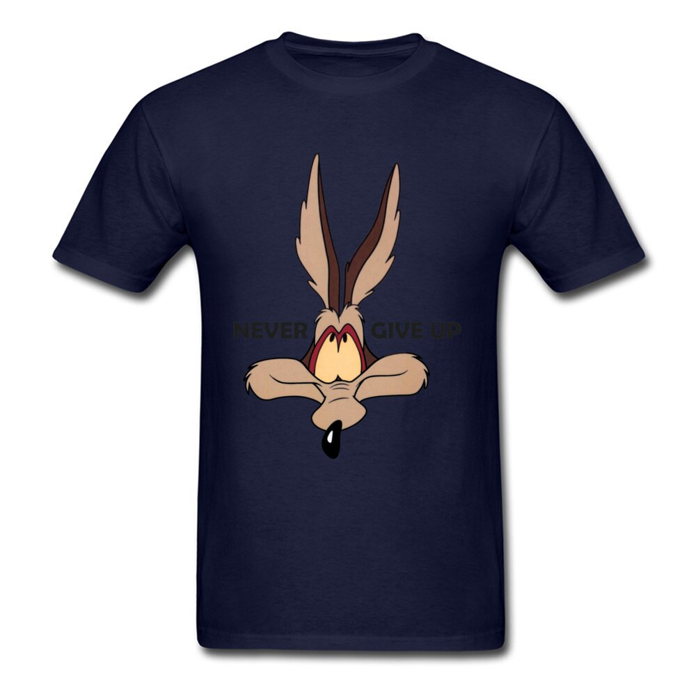 Fox Tops Wolf Tees Men Green Tshirt Coyote Never Give Up Funny T Shirt Latest Cartoon Print T-shirts Cotton Team Clothes Custom