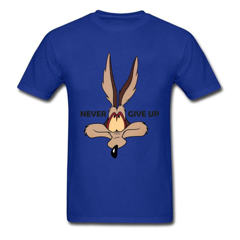 Fox Tops Wolf Tees Men Green Tshirt Coyote Never Give Up Funny T Shirt Latest Cartoon Print T-shirts Cotton Team Clothes Custom