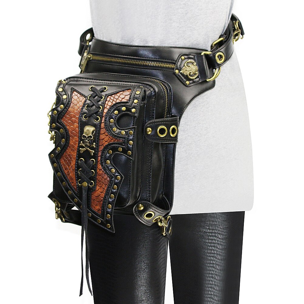 Ladies Pockets Retro Messenger Bag Punk Mujer Femme Women Shoulder Bag Men Hombre Womens High Quality PU Leather Travel Leg Bag
