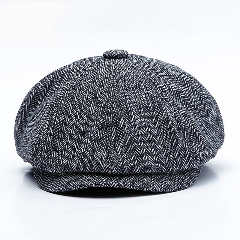 Wuaumx Unisex Autumn Winter Newsboy Caps Men And Women Warm Tweed Octagonal Hat