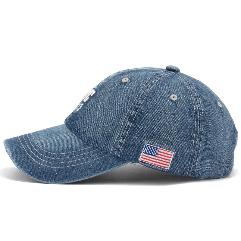New Brand NYC Denim Baseball Cap Men Women Embroidery Letter Jeans Snapback Hat