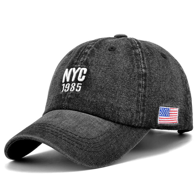 New Brand NYC Denim Baseball Cap Men Women Embroidery Letter Jeans Snapback Hat