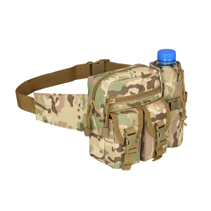 New Camouflage Tactical Multi-purpose Kettle Waist Bag Sports Water Bottle Pocket Canvas Unisex Fanny Hip Purse Travel Running