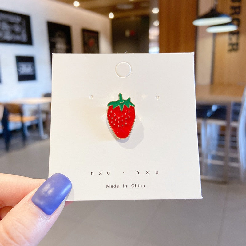 Fashion Rainbow Enamel Pin Cartoon Cute Fruits Food Mix Brooches Badges Backpack Lapel Pins Jewelry Gifts For Friends
