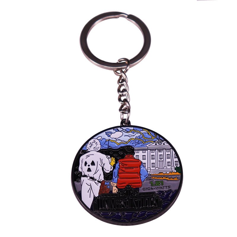 American Science Fiction Movie Back to the Future Inspiration Keychain Martin and Dr. Brown Keychain