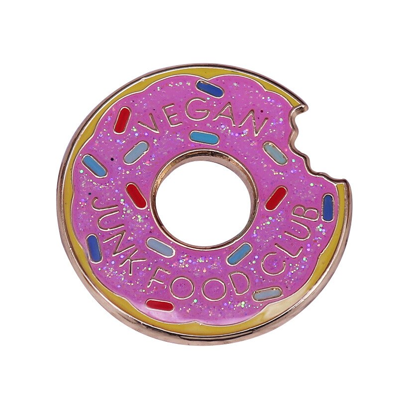 Flash Pink doughnut Brooch Vegetarian Club Badge sweetheart accessories