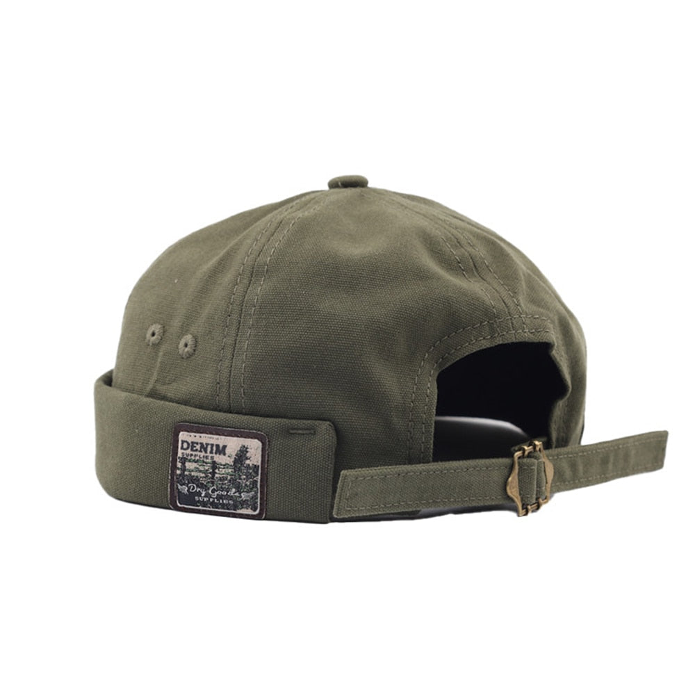 Men Women Retro Dome Melon Brimless Beanie Cap Unisex Skullcap Sailor Cotton Mechanic Trendy Color Elastic Panels Docker Hat