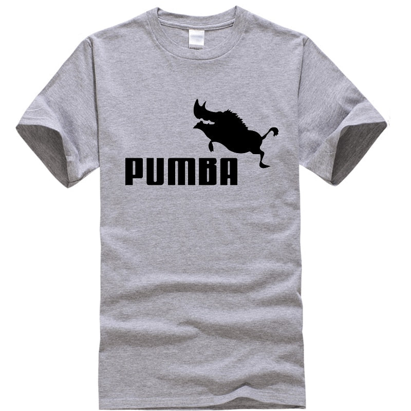 2019 New brand t shirts homme Pumba print men short sleeves t shirt 100% cotton