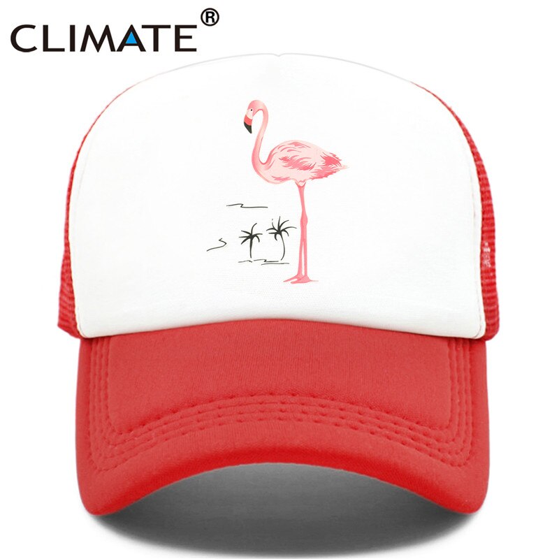 CLIMATE Flamingo Cap Girls Women Hat Pink Rose Cap Cute Lovely Summer Caps Hat Hip Hop Mesh Baseball Caps Hat for Women