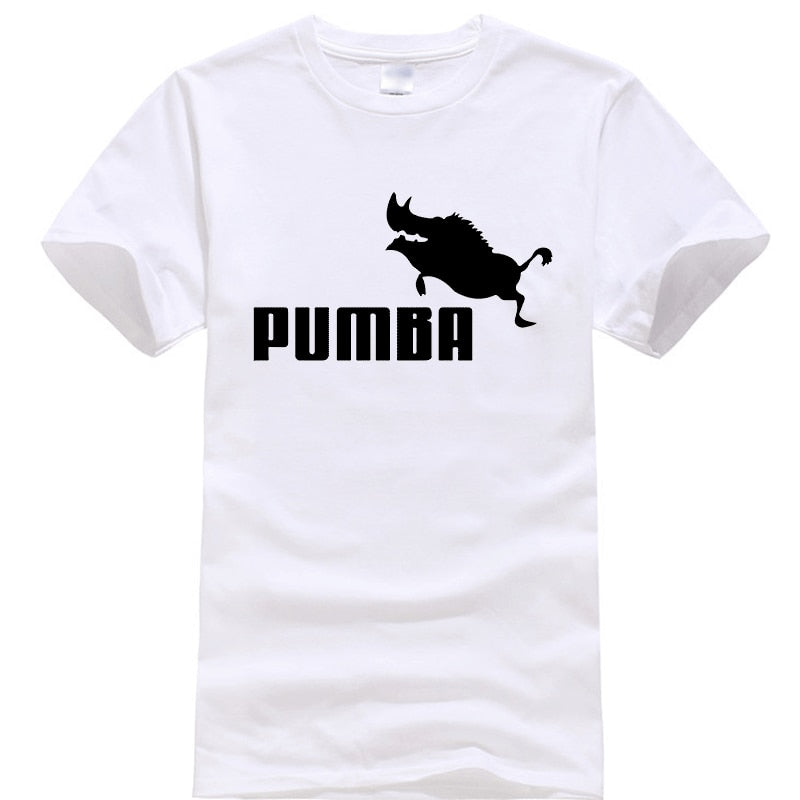 2019 New brand t shirts homme Pumba print men short sleeves t shirt 100% cotton