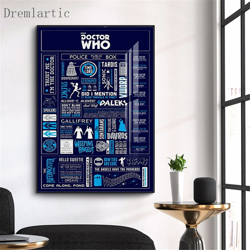 Doctor Who Canvas Poster Silk Fabric Modern Style Prints Party House Decor Room#20-1005-43-8-