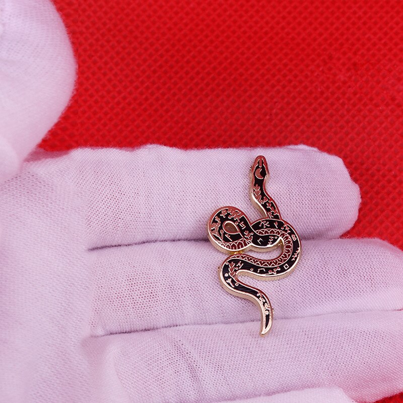 Beautiful floral snake brooch celestial moon badge
