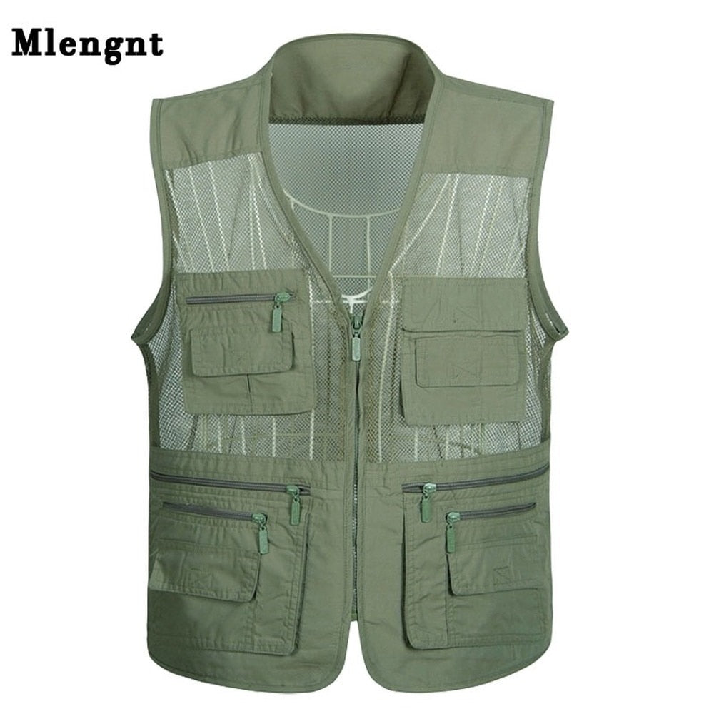 Quick-Drying Mesh Tactical Vest Ultralight Fishing Camping Men Waistcoats Breathable photography travel Vest with Multi Pockets