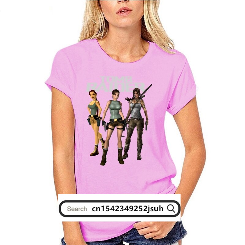 Camiseta masculina de manga curta tshirt lara croft tomb raider t