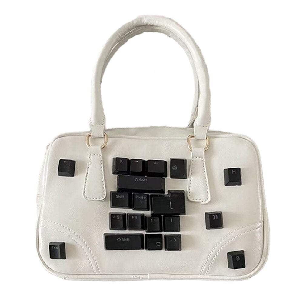 Keybord Design Messenger Bags For Women Leather Lolita Handbag Inclined Shoulder Crossbody Bag Female Luxury Punk Flaps Bolsa