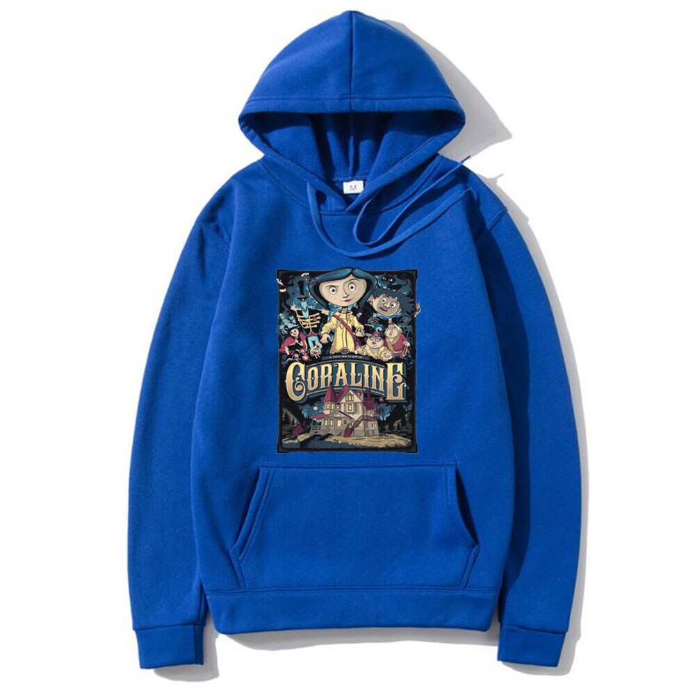 Tim Burton Neil Gaiman Nightmare Before Christmas Goth Dark Men Women Hoodie Coraline Print Hoodies Fashion Sweatshirt Swag
