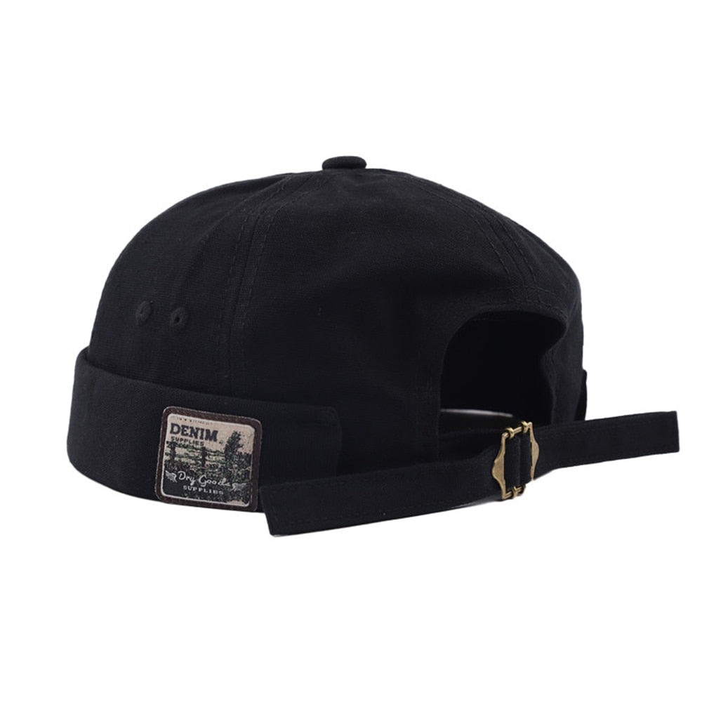 Men Women Retro Dome Melon Brimless Beanie Cap Unisex Skullcap Sailor Cotton Mechanic Trendy Color Elastic Panels Docker Hat
