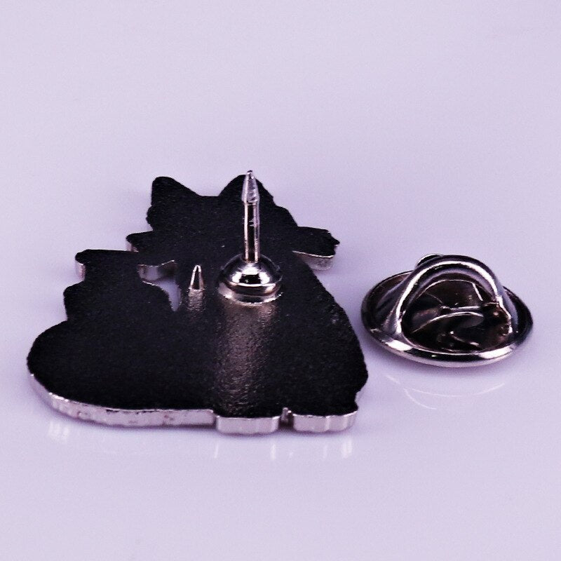 Cat and gin brooch cute animal badge