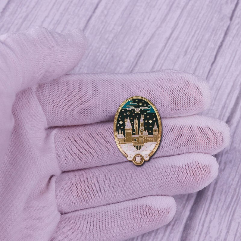 Beautiful magic castle badge welcome to the wizarding world