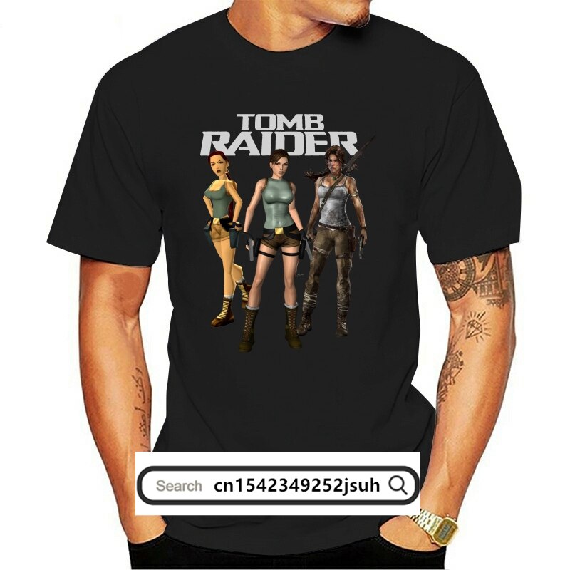 Camiseta masculina de manga curta tshirt lara croft tomb raider t
