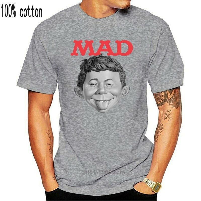 Mad Magazine Alfred E Newman T Shirt Retro 1970'S Funny Graphic Tee Wbt349 Style Loose Anime Tee Shirt 031338