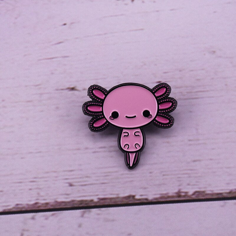 Cute cartoon salamander brooch cute Pink animal badge