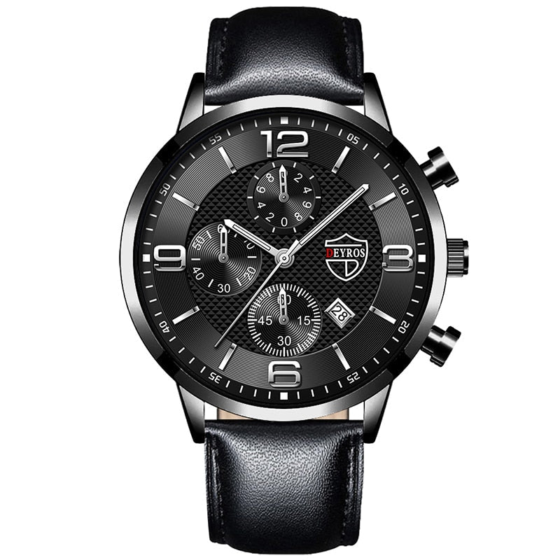 Fashion Brand Men's Watches Luxury Men Leather Quartz WristWatch  Leather Bracelet Watch Sports Casual Male Luminous Clock