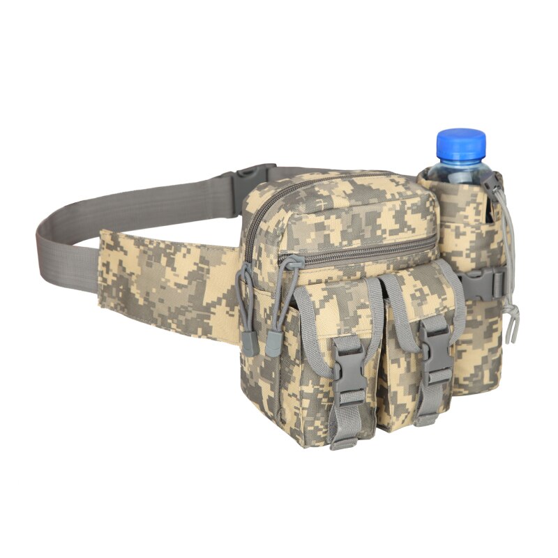 New Camouflage Tactical Multi-purpose Kettle Waist Bag Sports Water Bottle Pocket Canvas Unisex Fanny Hip Purse Travel Running