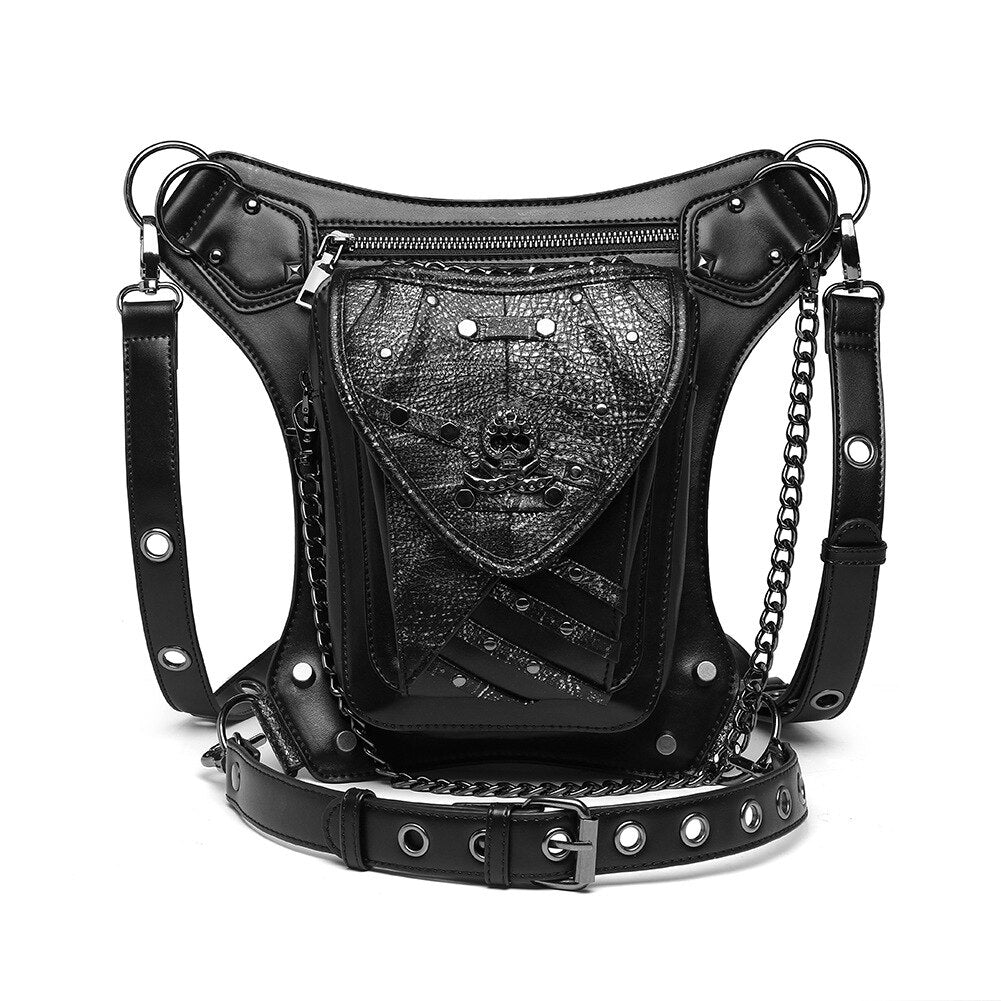 2021 Halloween New Retro Steampunk Leather Rock Goth Ladies Locomotive Tactical