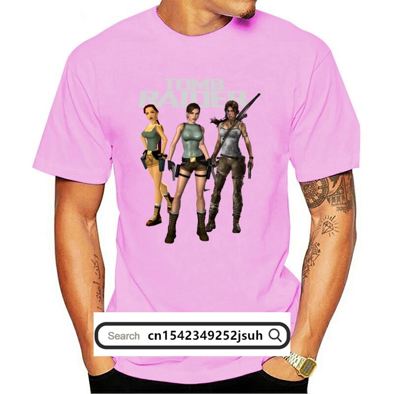 Camiseta masculina de manga curta tshirt lara croft tomb raider t