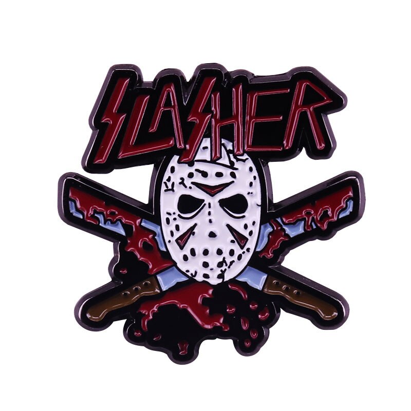 Friday the 13th Jason Vogels Brooch Thriller Horror Movie Badge