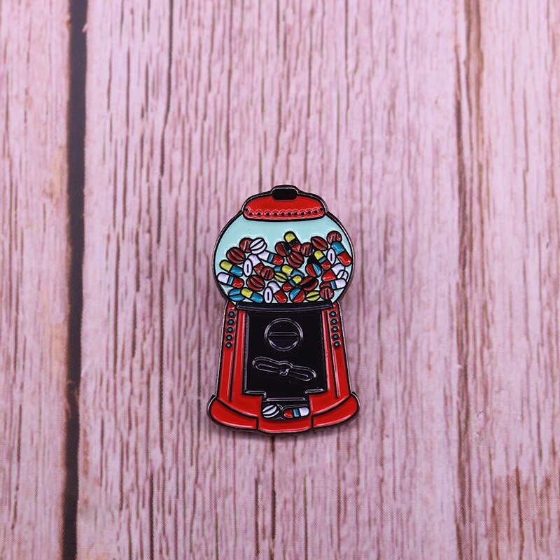 Cute retro candy machine brooch