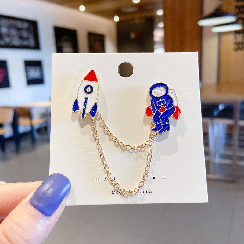 Fashion Rainbow Enamel Pin Cartoon Cute Fruits Food Animal Astronaut Brooches Lapel Badge Bag Jewelry Gift for Friends Wholesale