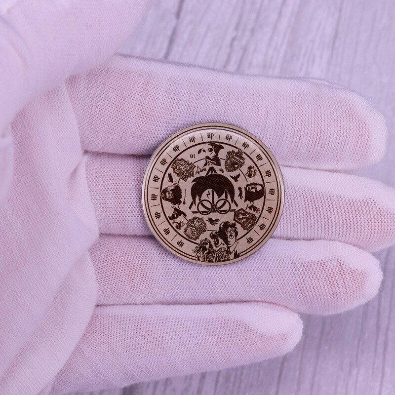 Magic World Brooch Fantasy Mayan Calendar Inspired Badge