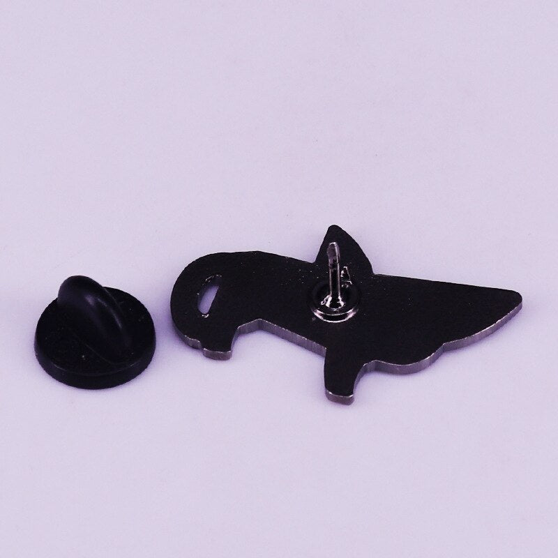 Radical shark cat brooch cute animal badge