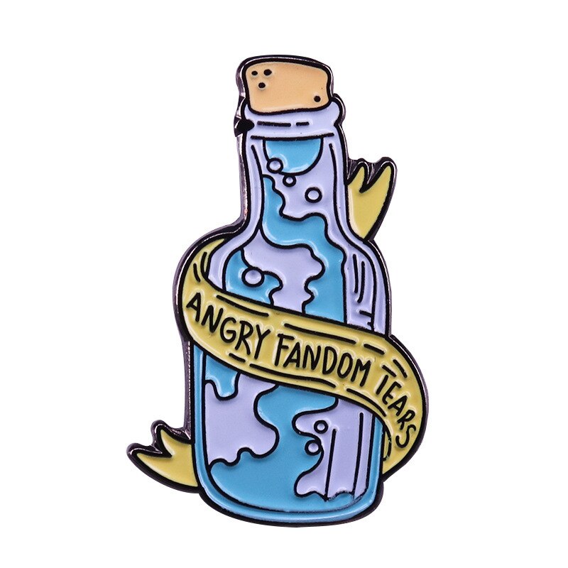 Angry Supporter Tears Drifting Bottle Badge