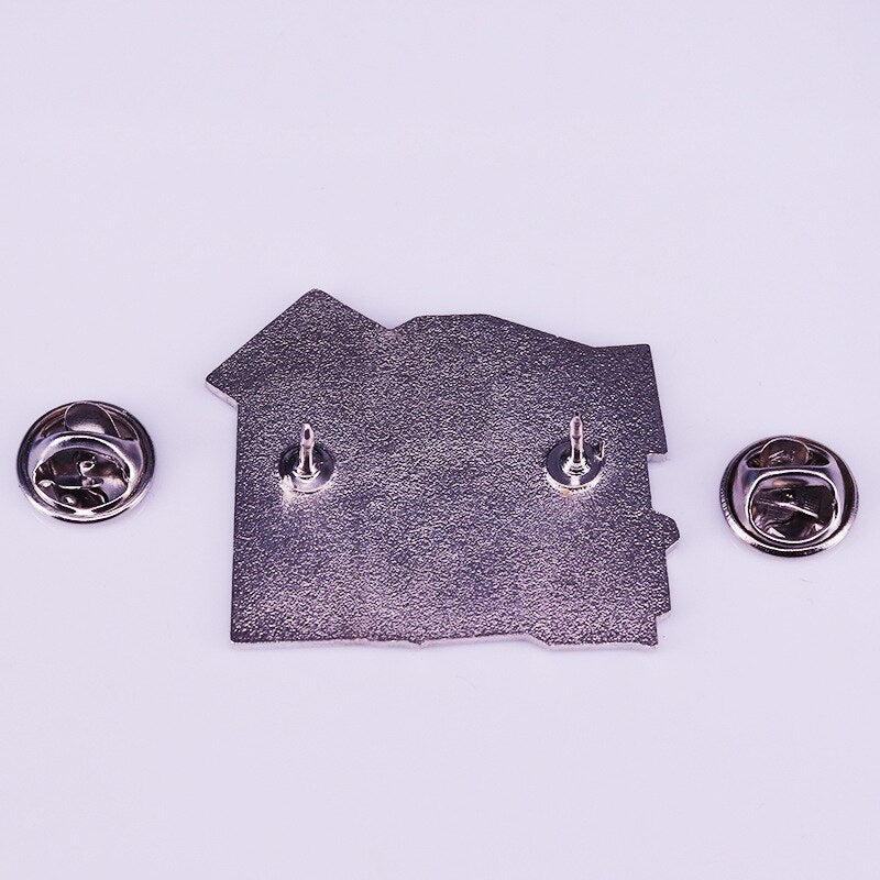 Retro house brooch architectural aesthetics badge shirt backpack accessory decoration