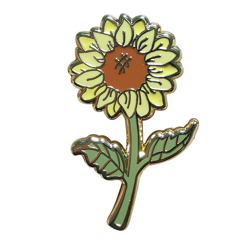 Beautiful sunflower brooch plant lover badge