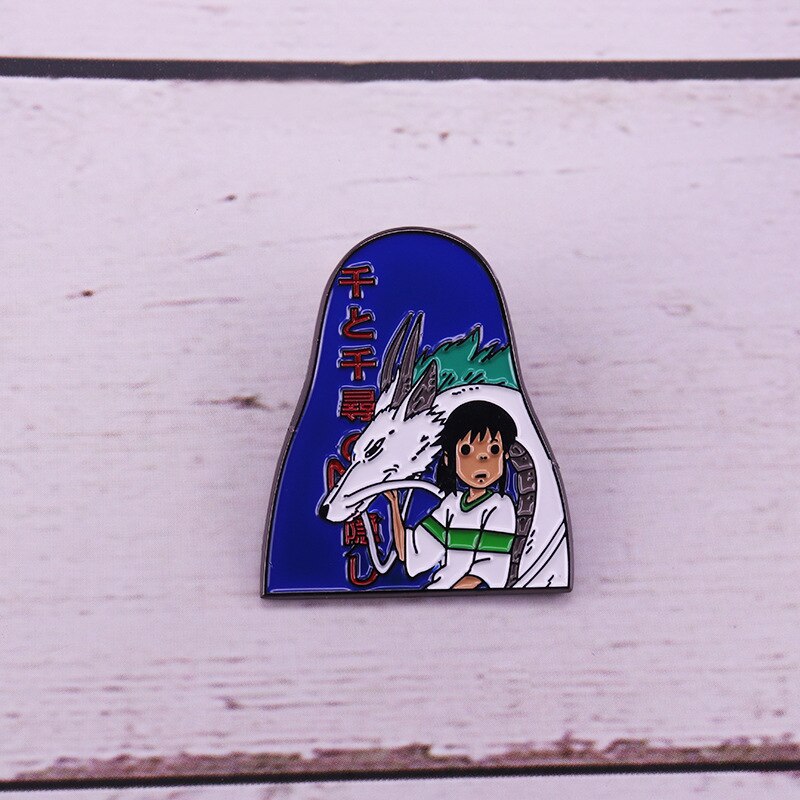 Cute Chihiro and White Dragon brooch Funny anime badge Japanese anime lovers decorative accessories