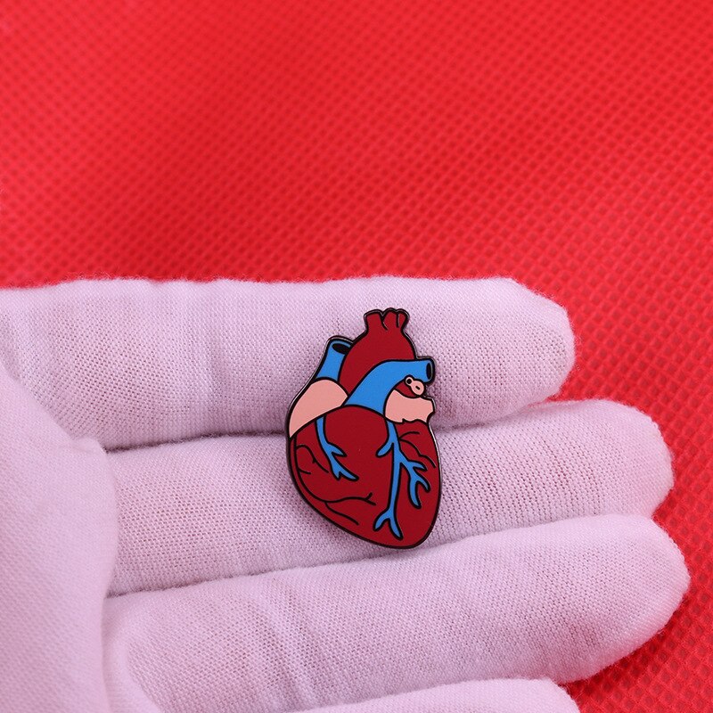 Anatomy Heart Brooch Body Organ Badge Weird Gothic Art Pin