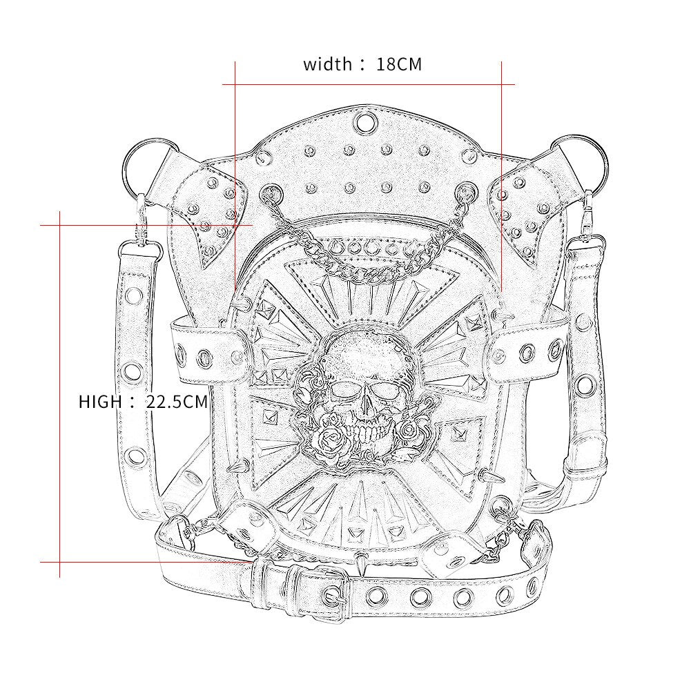 2021 Steampunk Skull Waistbag Lady Back Pack Industrial Retro Women's Shoulder Bag Diagonal Bag Waist Bag Female Punk Casual Bag