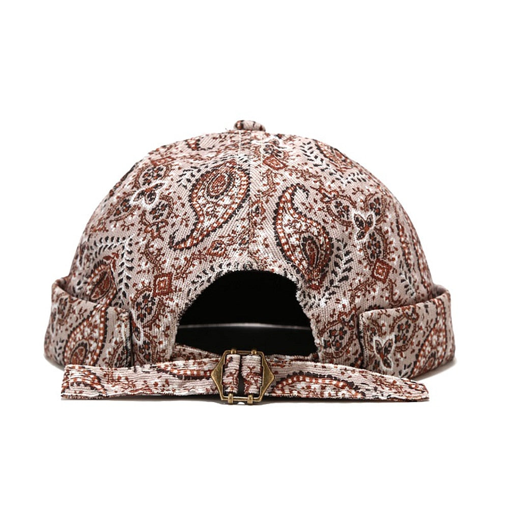 Men Women Retro Dome Melon Brimless Beanie Cap Unisex Skullcap Sailor Cotton Mechanic Trendy Color Elastic Panels Docker Hat